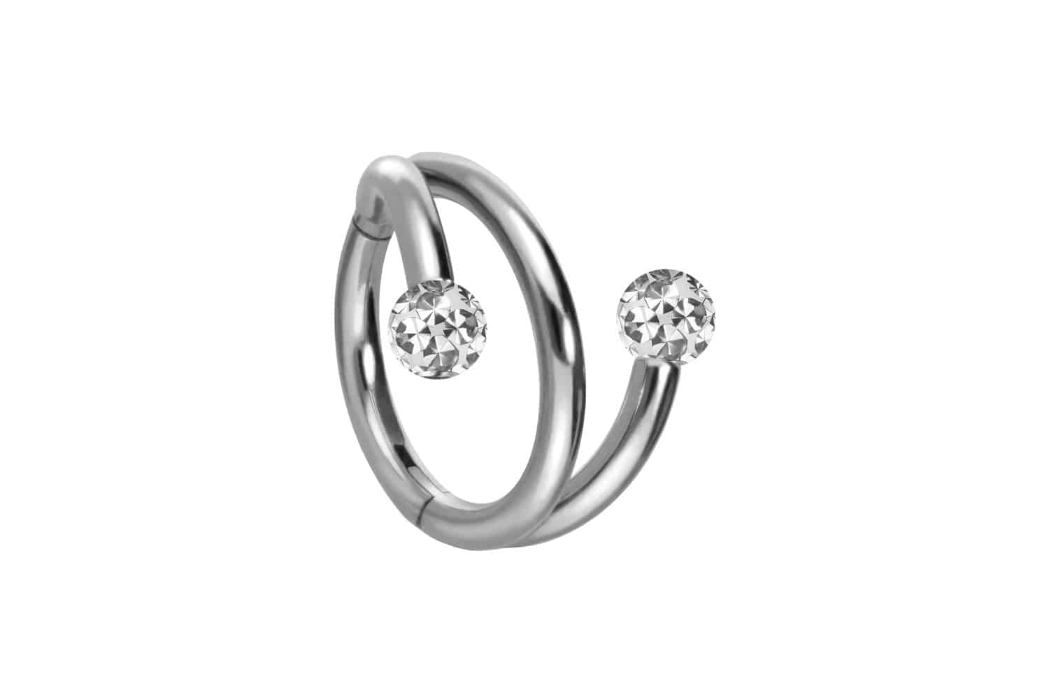 Titan Segmentring Clicker Piercing mit Innengewinde 3 RINGE + 2 EPOXY-KUGELN